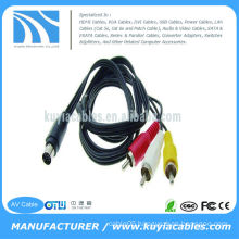 7 Pin S-Video to 3 RCA Cable TV Male for PC Laptop 5FT